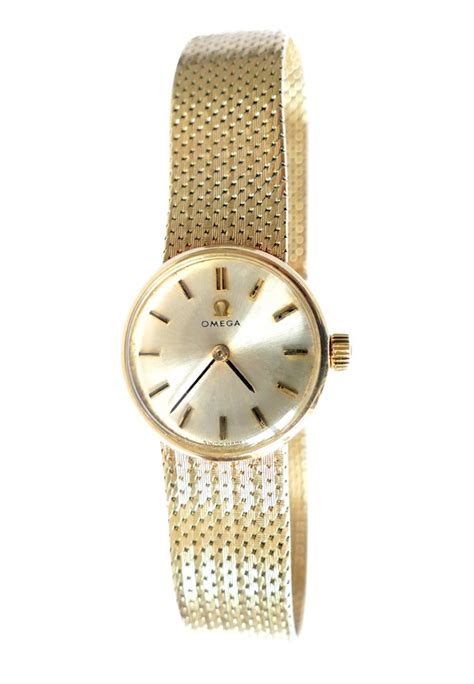 omega 14k gold watch women's.